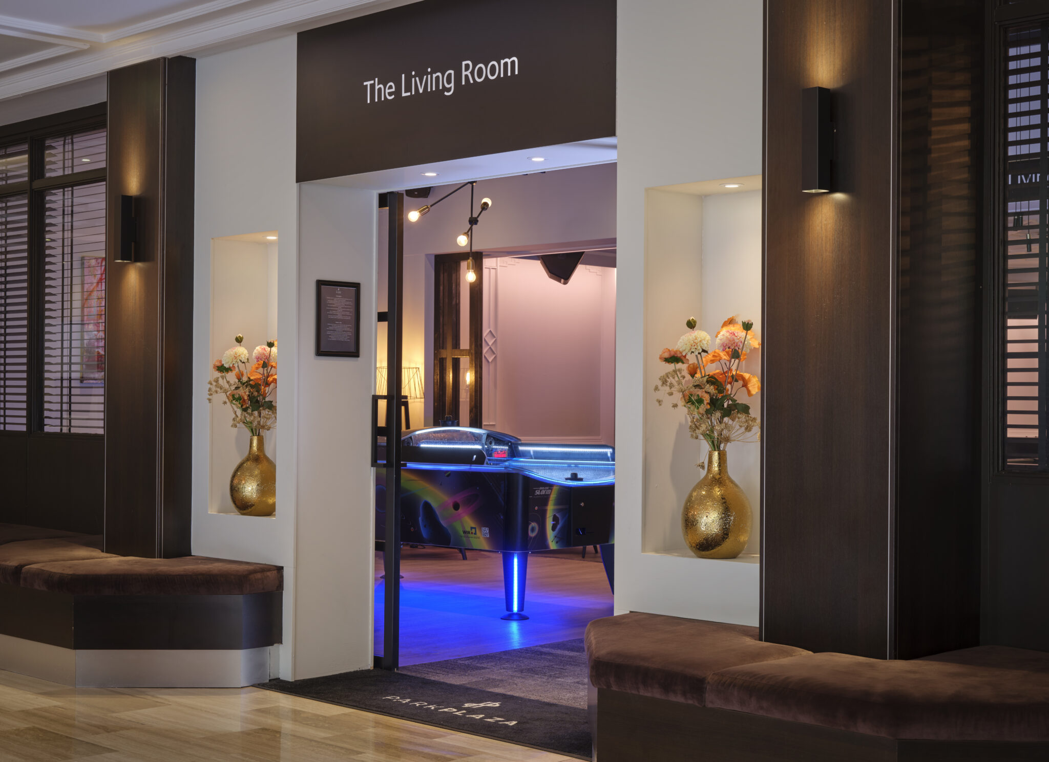 Park Plaza Eindhoven The Living Room entrance and air hockey table